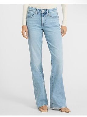 Express Light Blue Mid-Rise Boot Cut Jeans
